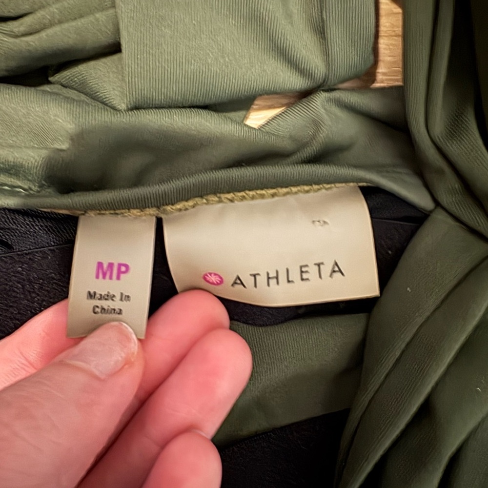 Athleta Kiki Mini Swim Beach Dress Front Cutout & Tie Back Detail in Olive Green - Picture 3 of 8